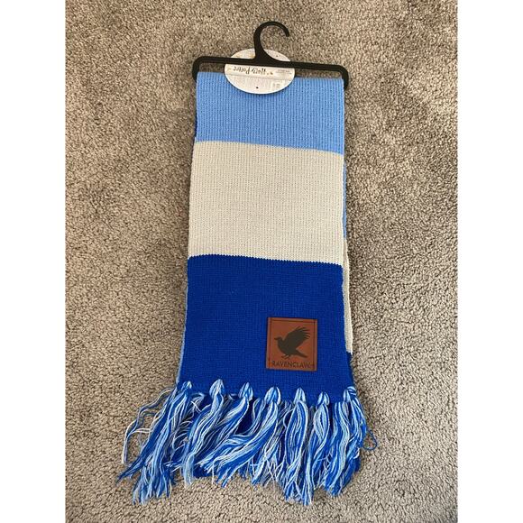 New Harry Potter Ravenclaw Patch Striped Scarf - Picture 1 of 2